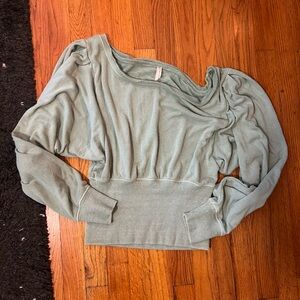 FP Movement by Free People Sage Green Cropped Sweatshirt